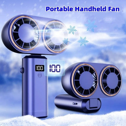Foldable USB Mini Fan – Portable, 5-Speed Neck Hanging Fan with Display