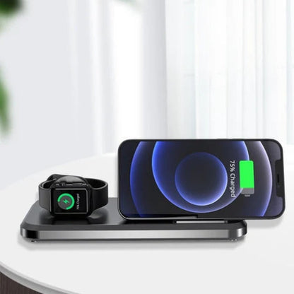 TriFold 15W Wireless Charging Dock – Apple Compatible